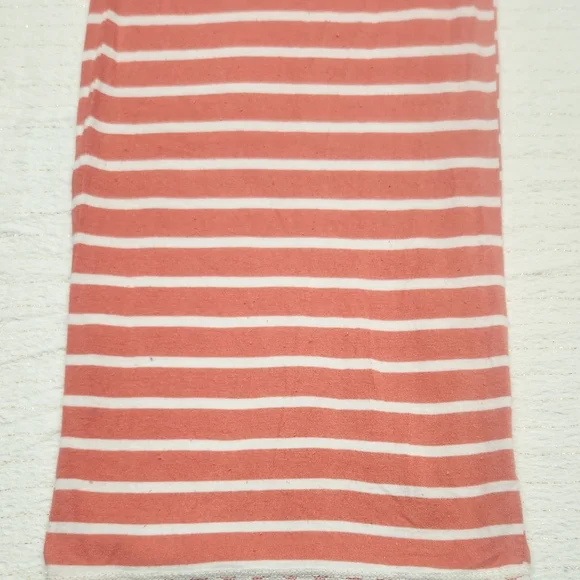 Kathy Ireland Sleepwear Coral and White Stripped wode Leg Pants & Tee Pajama Set - Picture 7 of 9